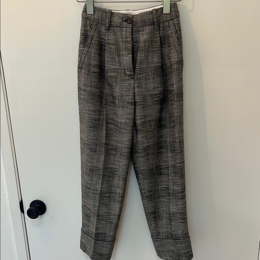 Women’s Wilfred Aritzia Gray Plaid Dress Pants, 00